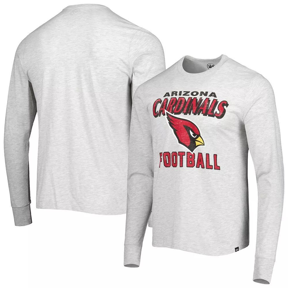 Men's '47 Heathered Gray Arizona Cardinals Dozer Franklin Long Sleeve T-Shirt, Size: Large, Grey Product Image