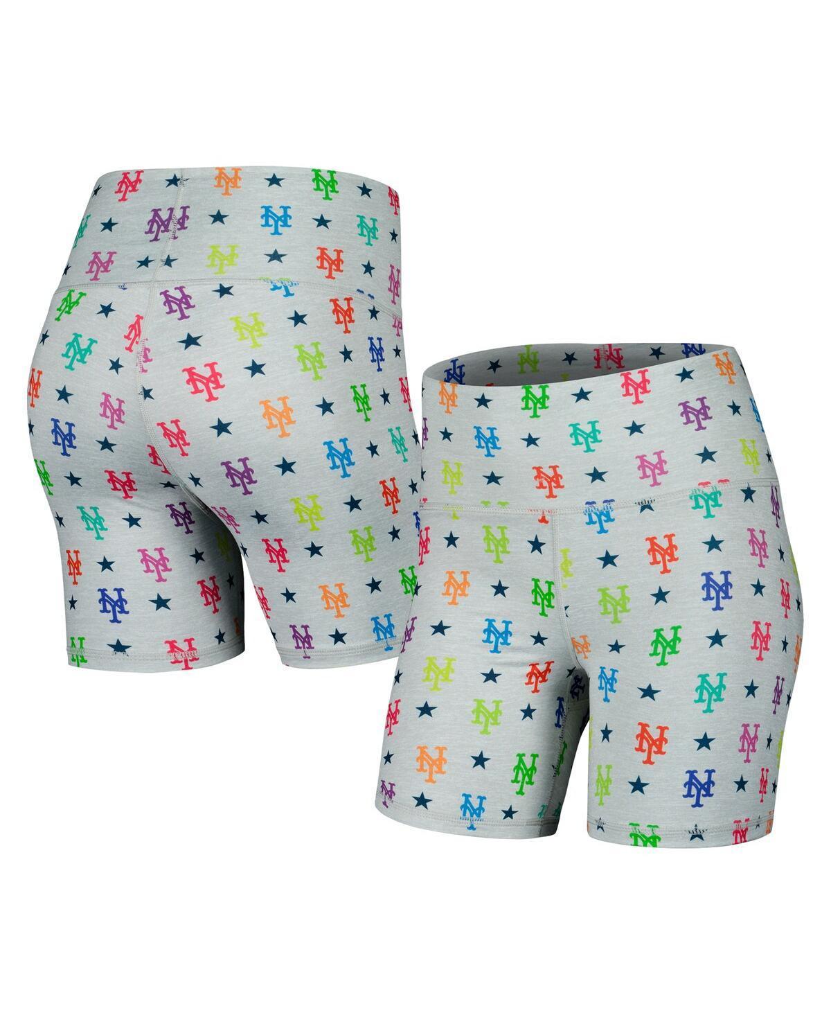 Women's Terez Gray New York Mets TLC Rainbow Shorts, Size: XL, Grey Product Image