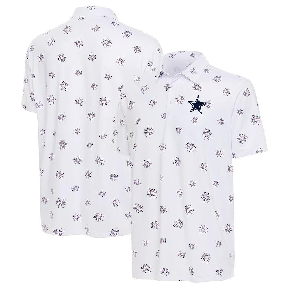 Men's Antigua White Detroit Lions Fireworks Polo, Size: XXL Product Image