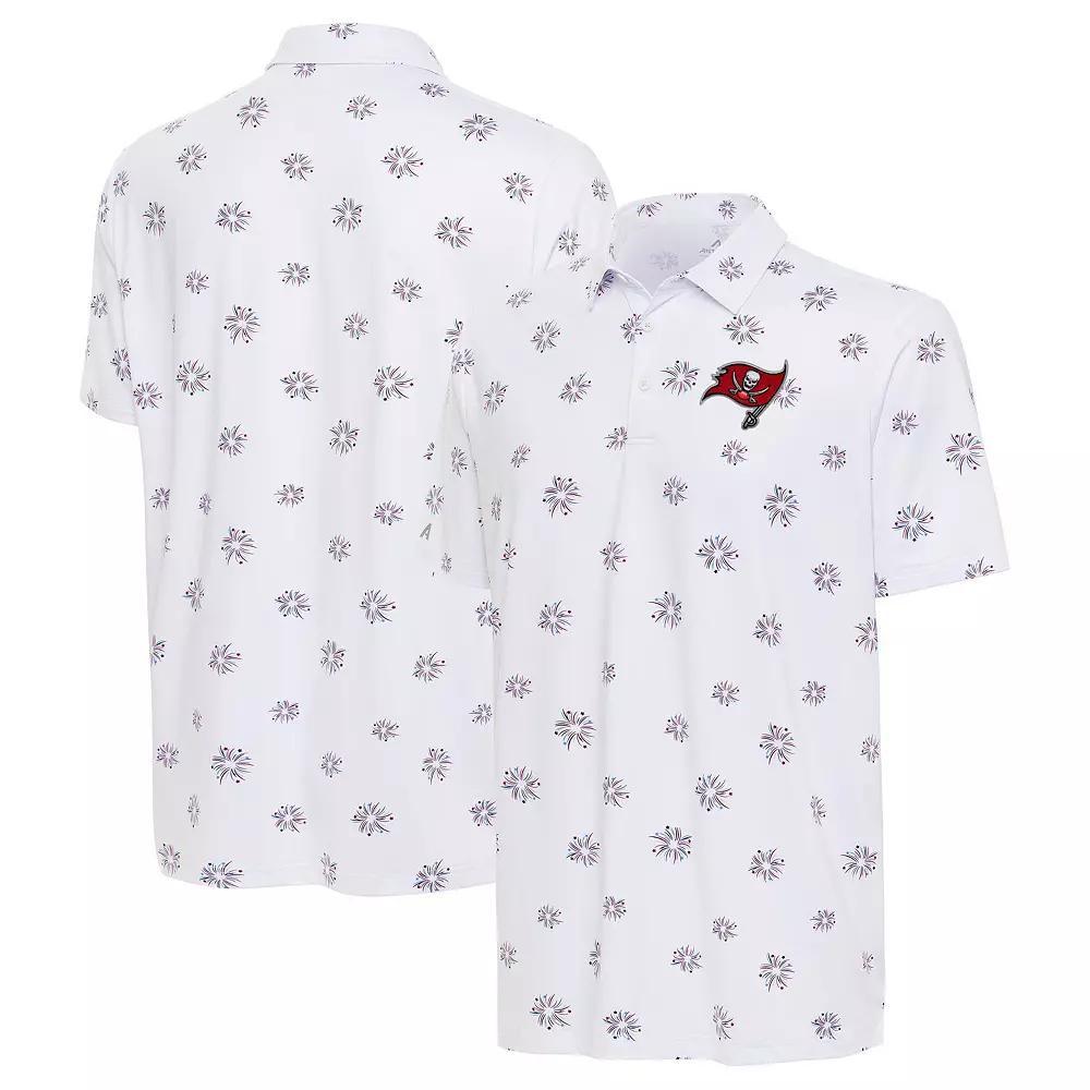 Men's Antigua White Detroit Lions Fireworks Polo, Size: XXL Product Image