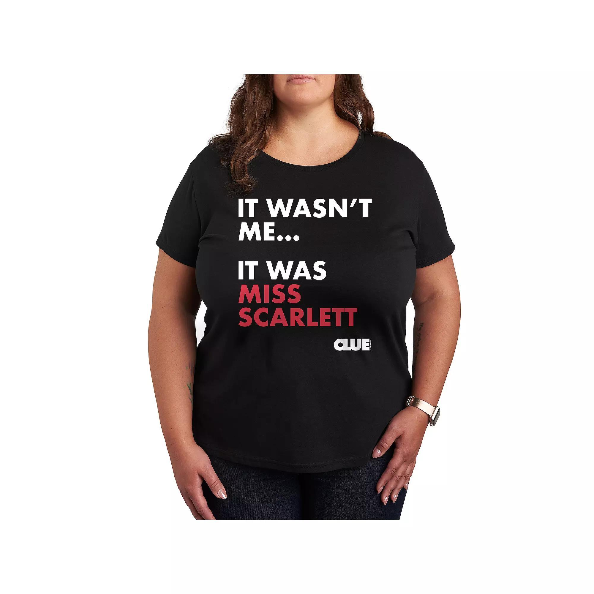 Plus Clue It Was Miss Scarlett Graphic Tee, Womens Product Image