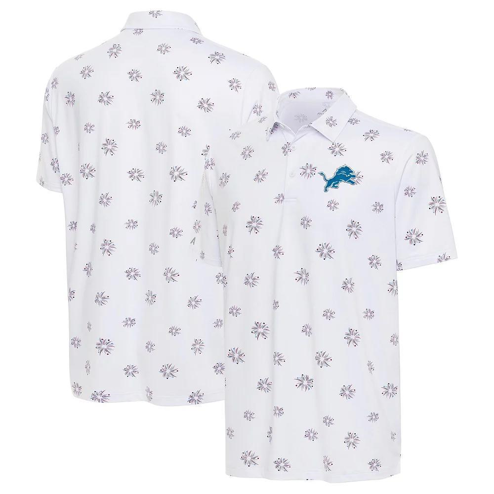 Men's Antigua White Detroit Lions Fireworks Polo, Size: XXL Product Image