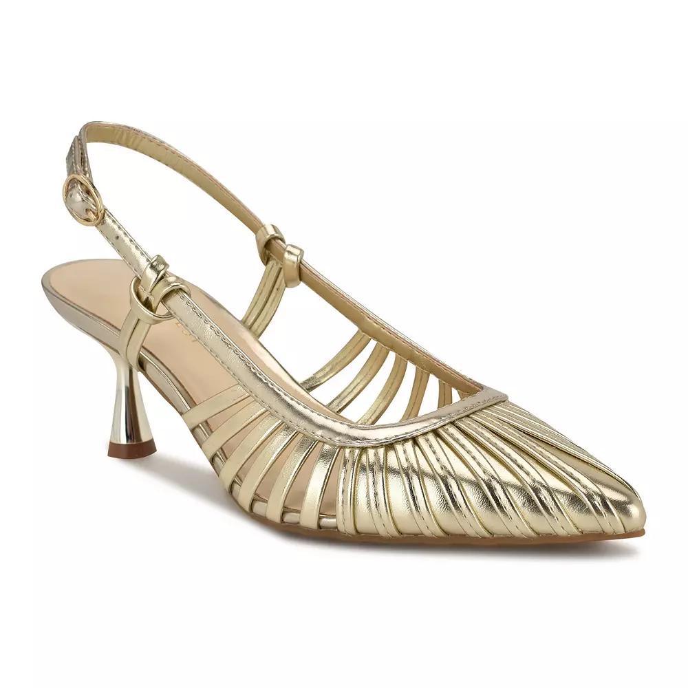 Nine West Resta Pointy Toe Women's Slip-On Dress Pumps, Size: 5.5, Gold Product Image