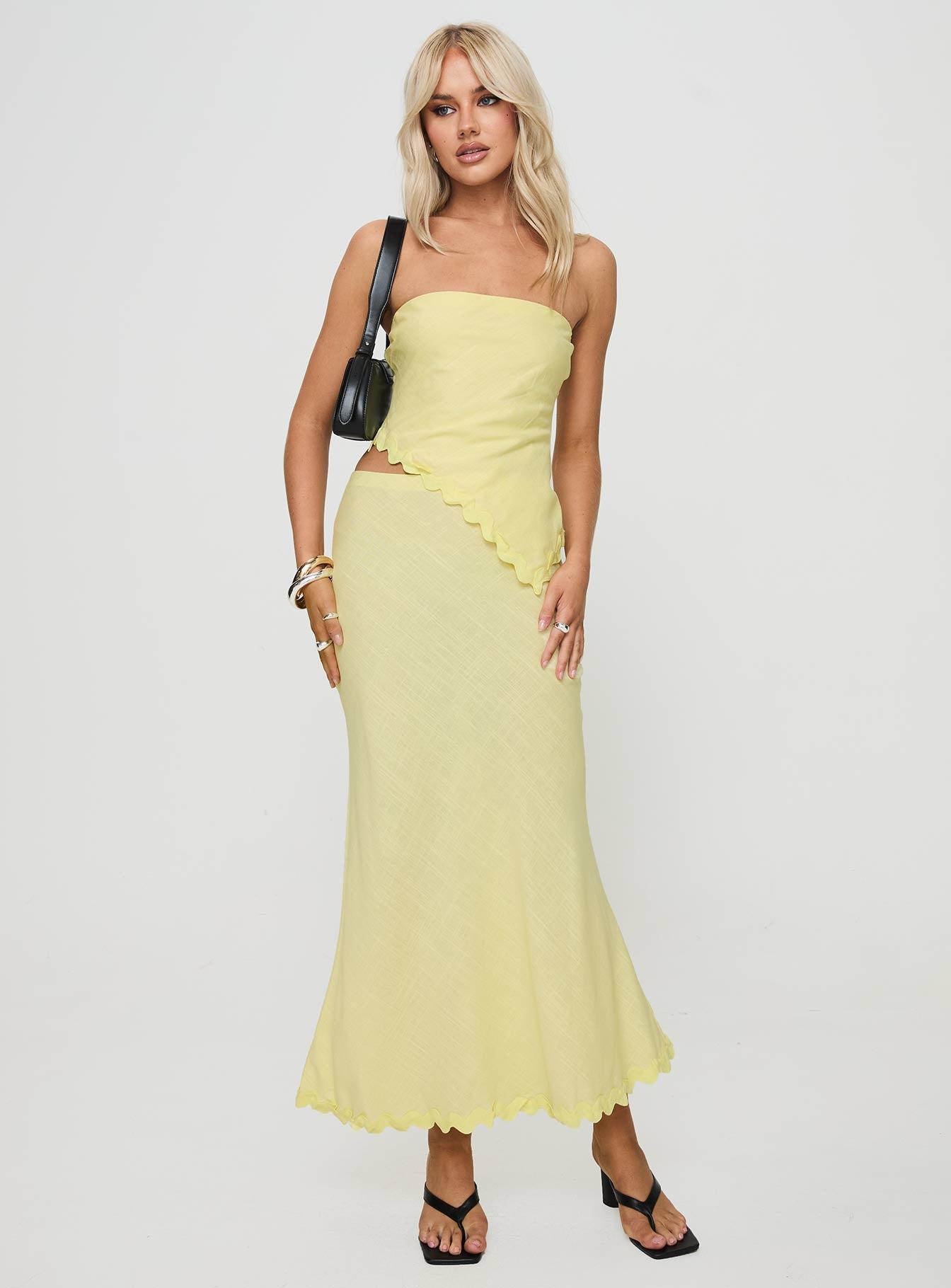 Sunburst Strapless Top Yellow Product Image