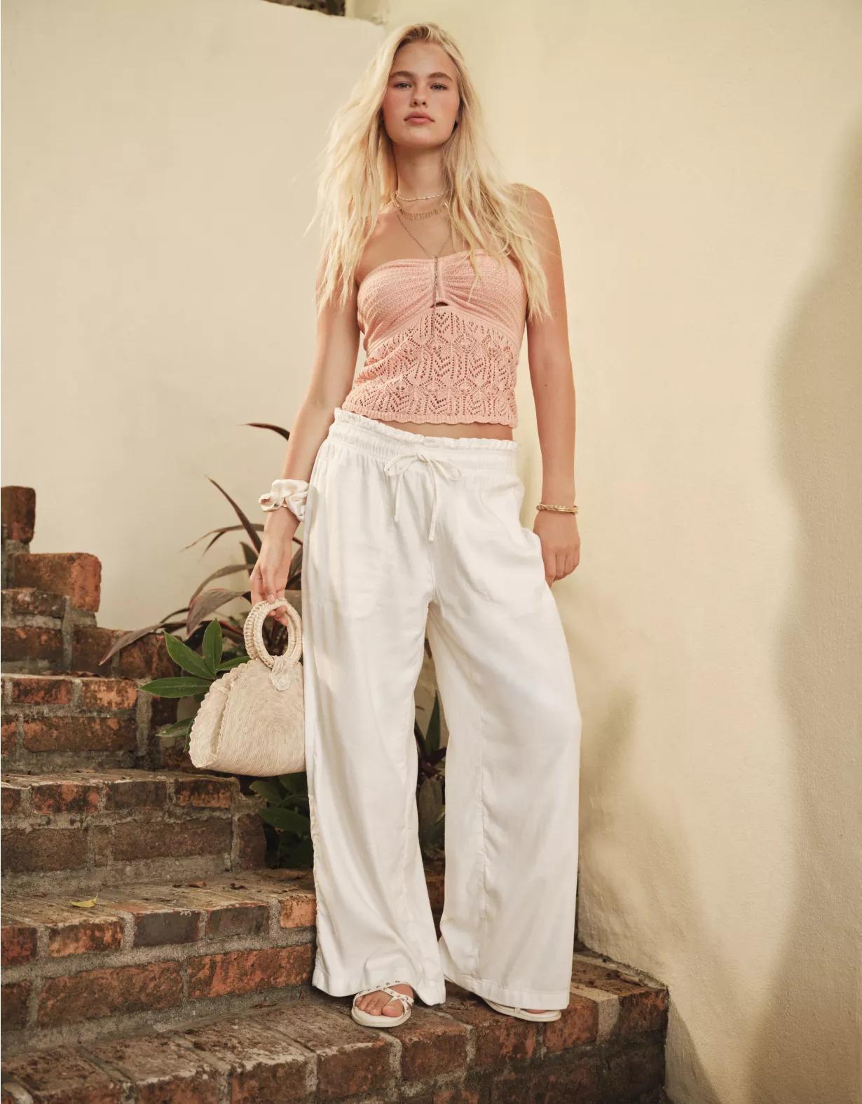 AE Dreamy Drape Linen-Blend Pull-On Pant Product Image