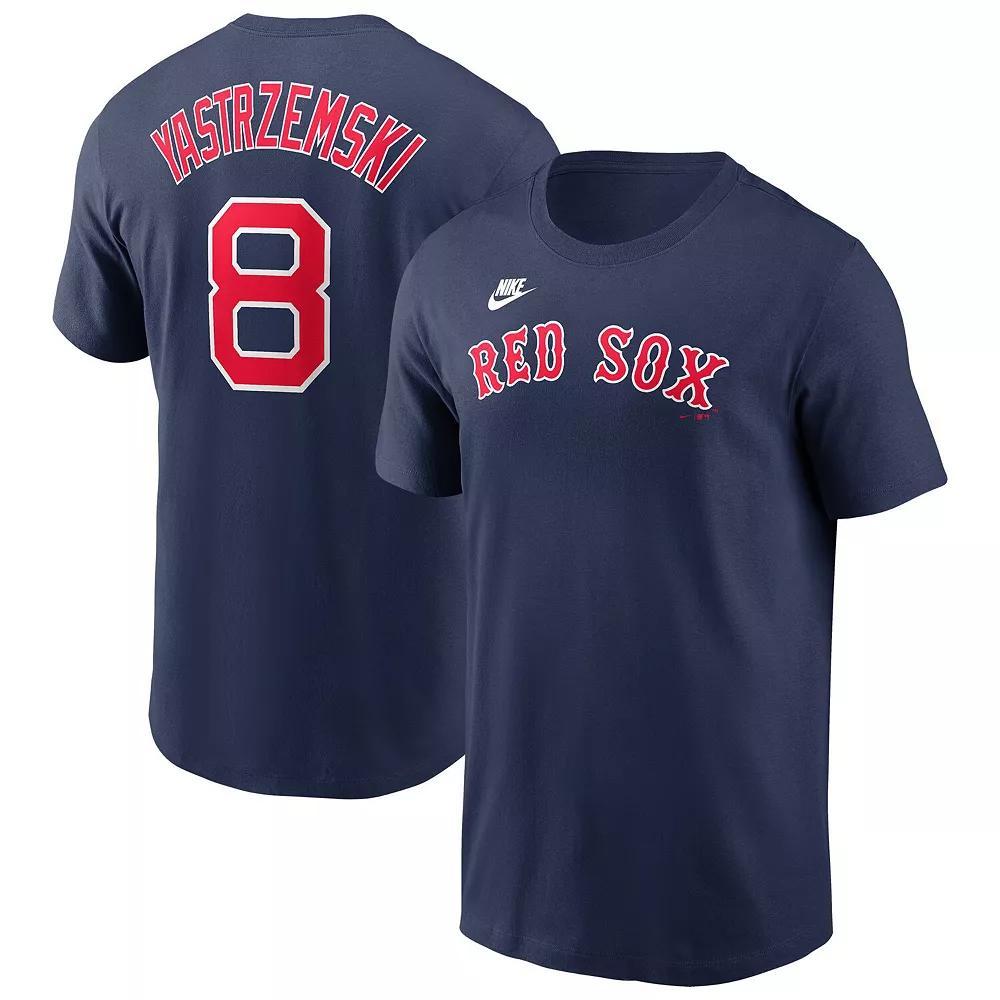 Men's Nike Carl Yastrzemski Navy Boston Red Sox Cooperstown Collection Fuse Name & Number T-Shirt, Size: Small, Blue Product Image