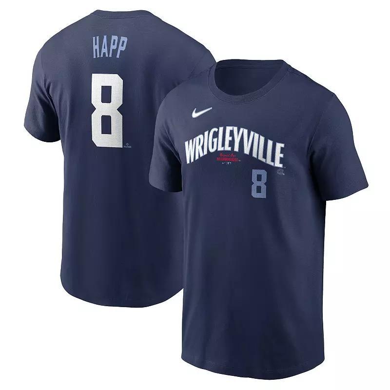 Mens Nike Ian HappNavy Chicago Cubs City Connect Fuse Name & Number T-Shirt Blue Product Image
