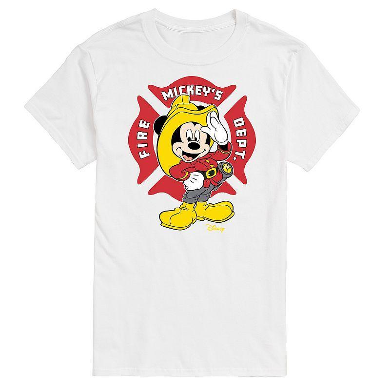 Disney's Mickey Mouse Men's Fire Dept. Badge Graphic Tee, Size: Large, Black Product Image