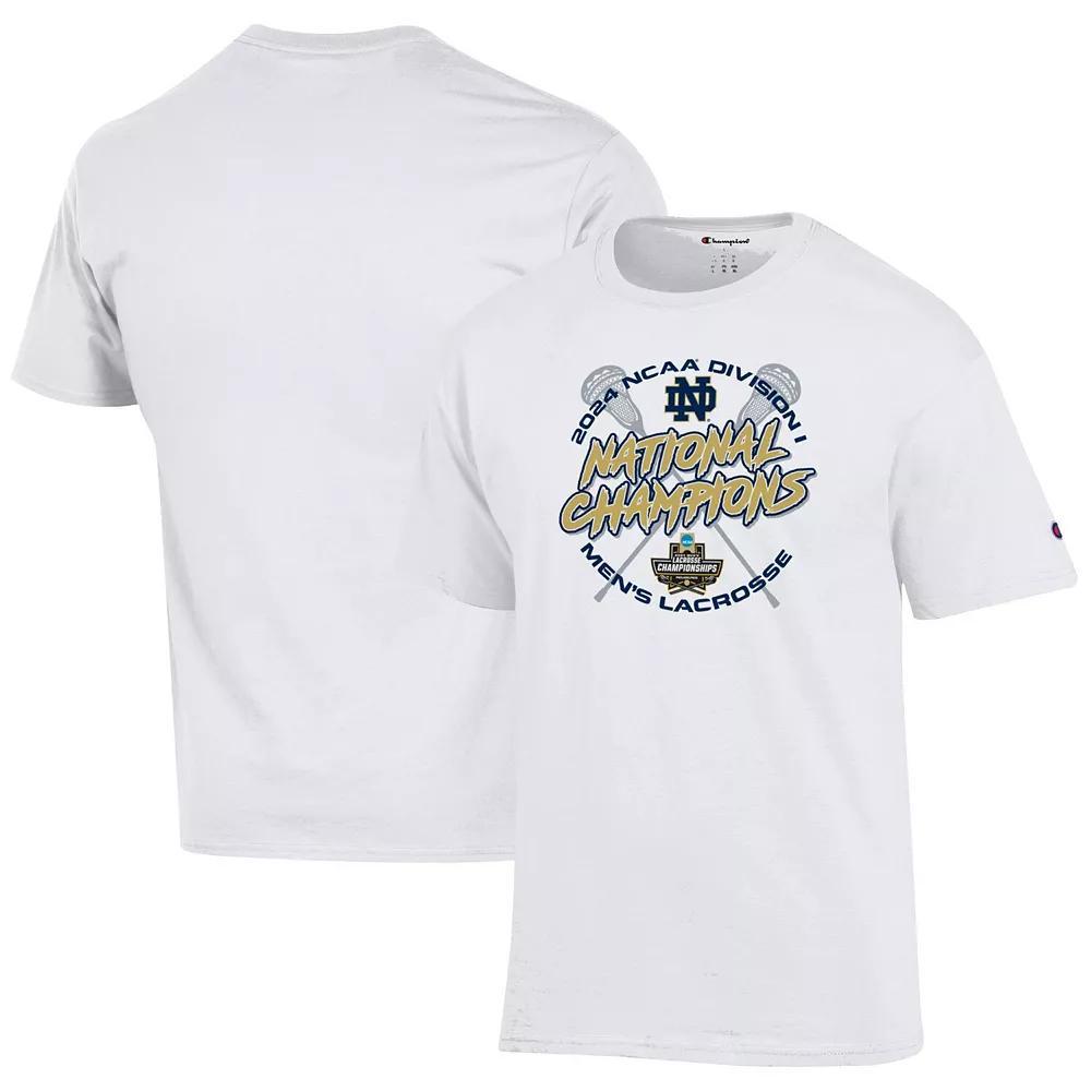 Men's Champion White Notre Dame Fighting Irish 2024 NCAA Men's Lacrosse National Champions Locker Room T-Shirt, Size: 2XL Product Image