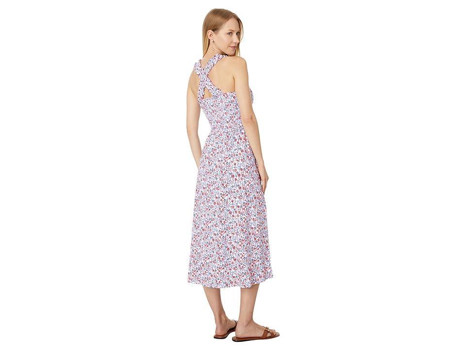 Tommy Hilfiger Floral Smocked Midi Dress (Bright /Scarlet) Women's Dress Product Image