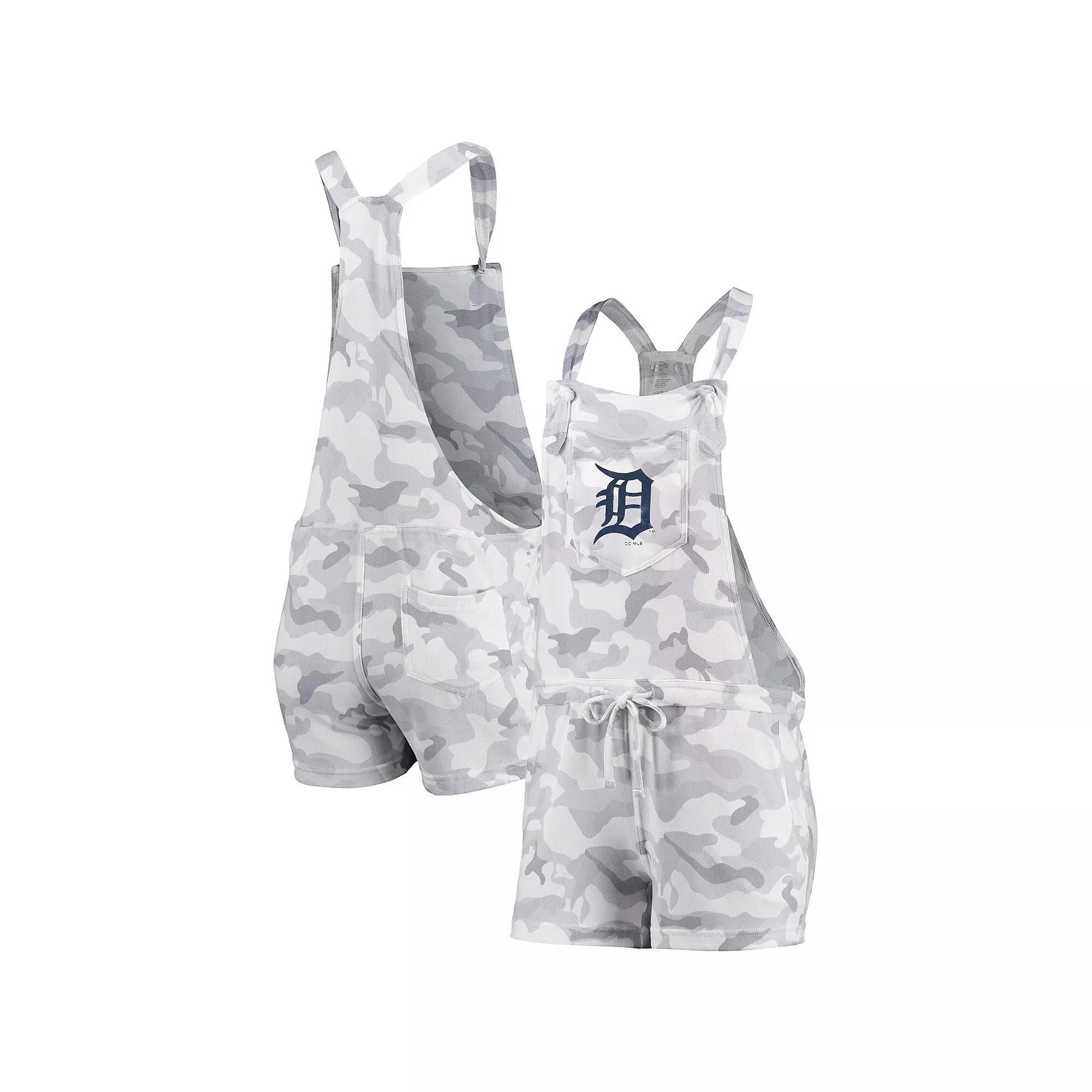 Women's Concepts Sport Gray Detroit Tigers Camo Overall Romper, Size: Small, Grey Product Image