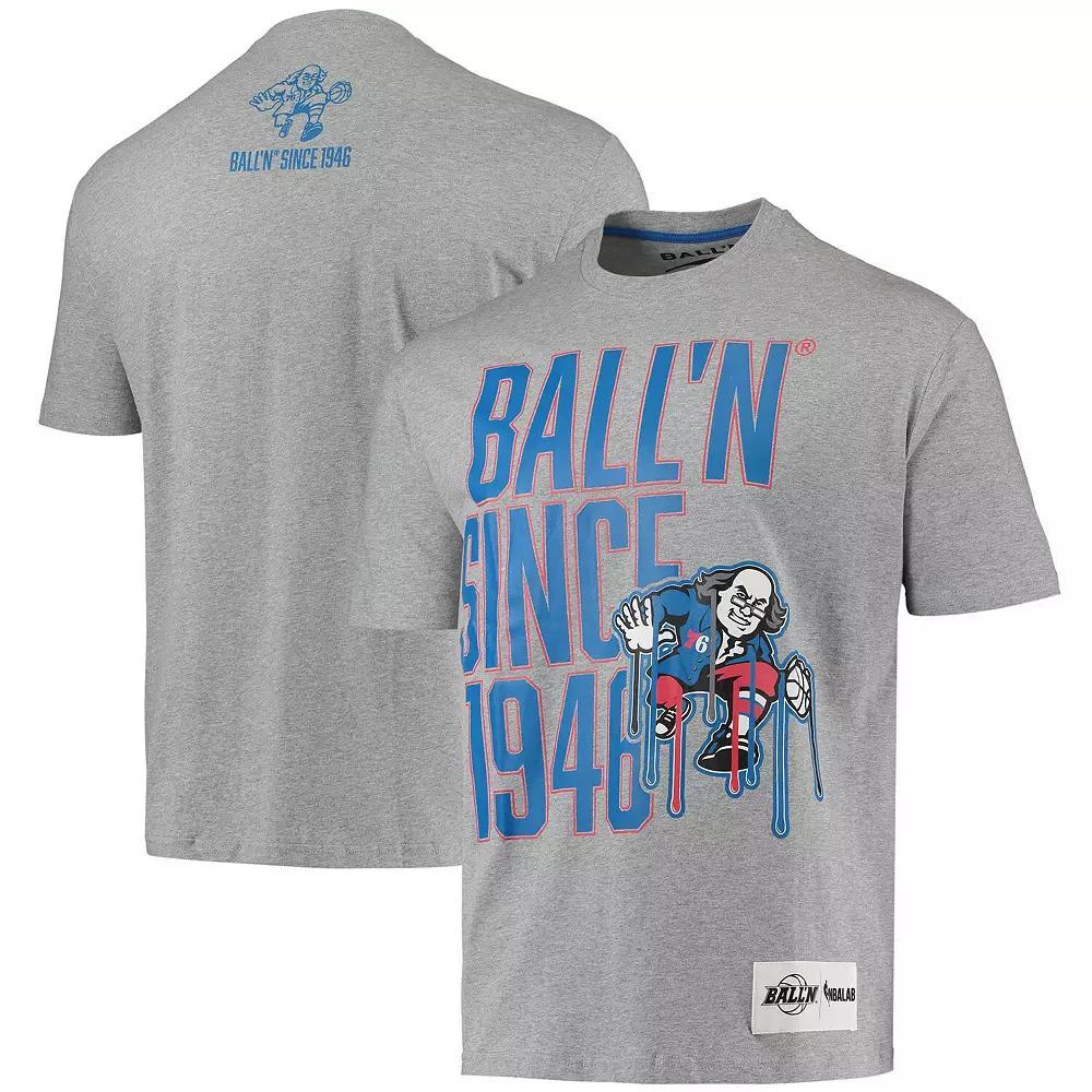 Men's BALL'N Heathered Gray Philadelphia 76ers Since 1946 T-Shirt, Size: Medium, 76r Grey Product Image