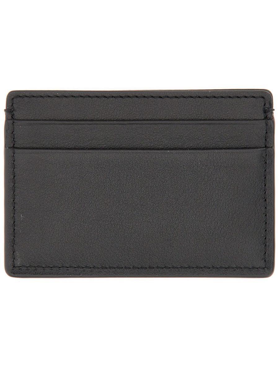 VERSACE Black Small Wallet With Medusa Biggie Logo In Leather Woman Product Image