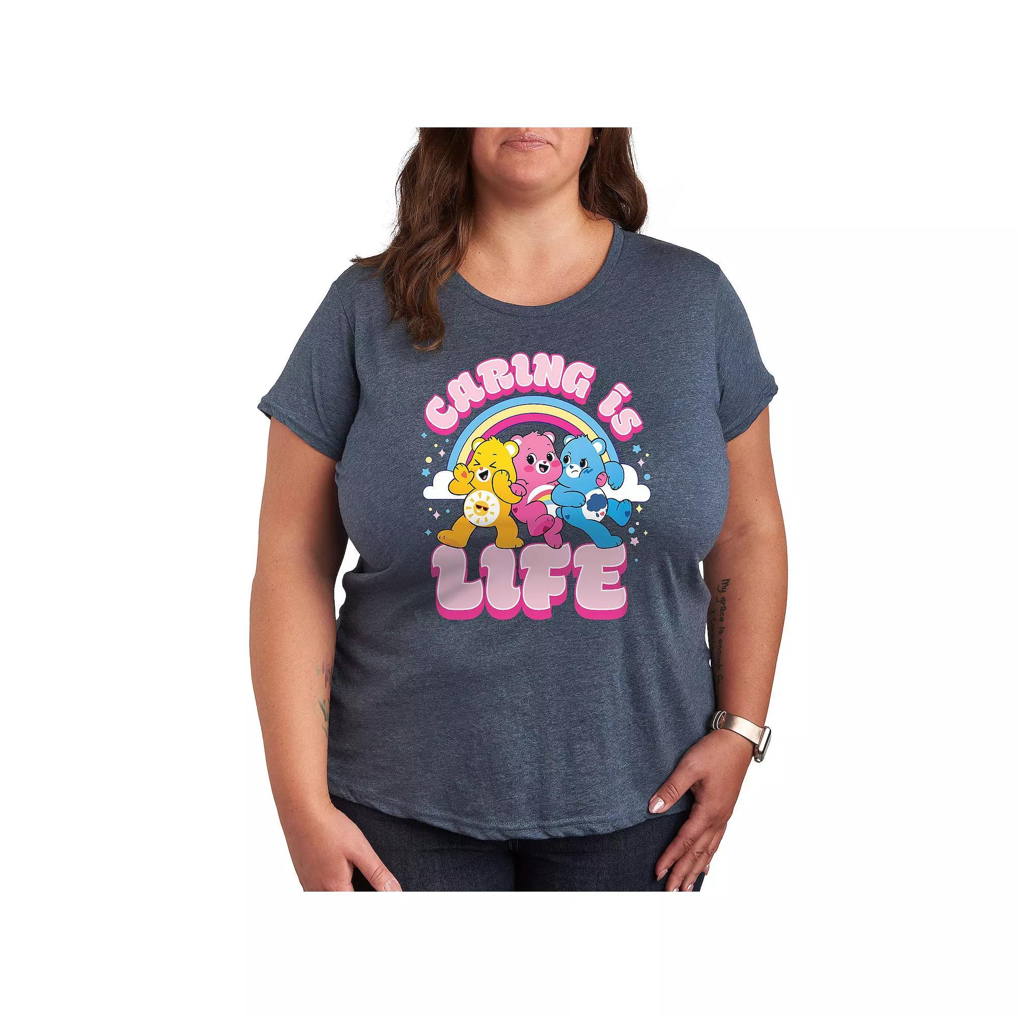 Plus Care Bears Cheer Bear Graphic Tee, Womens Heather Grey Gray Product Image