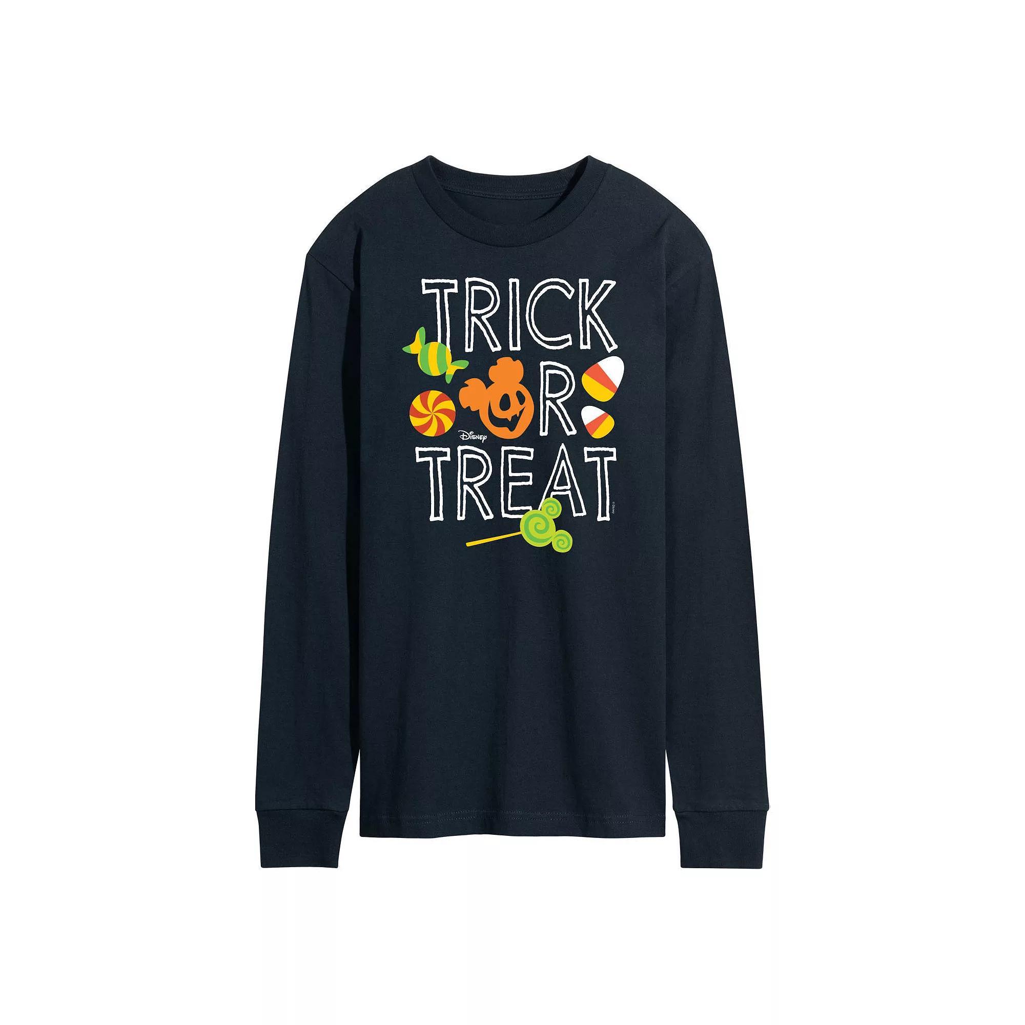 Disneys Mickey Mouse Mens Trick Or Treat Long Sleeve Graphic Tee Product Image