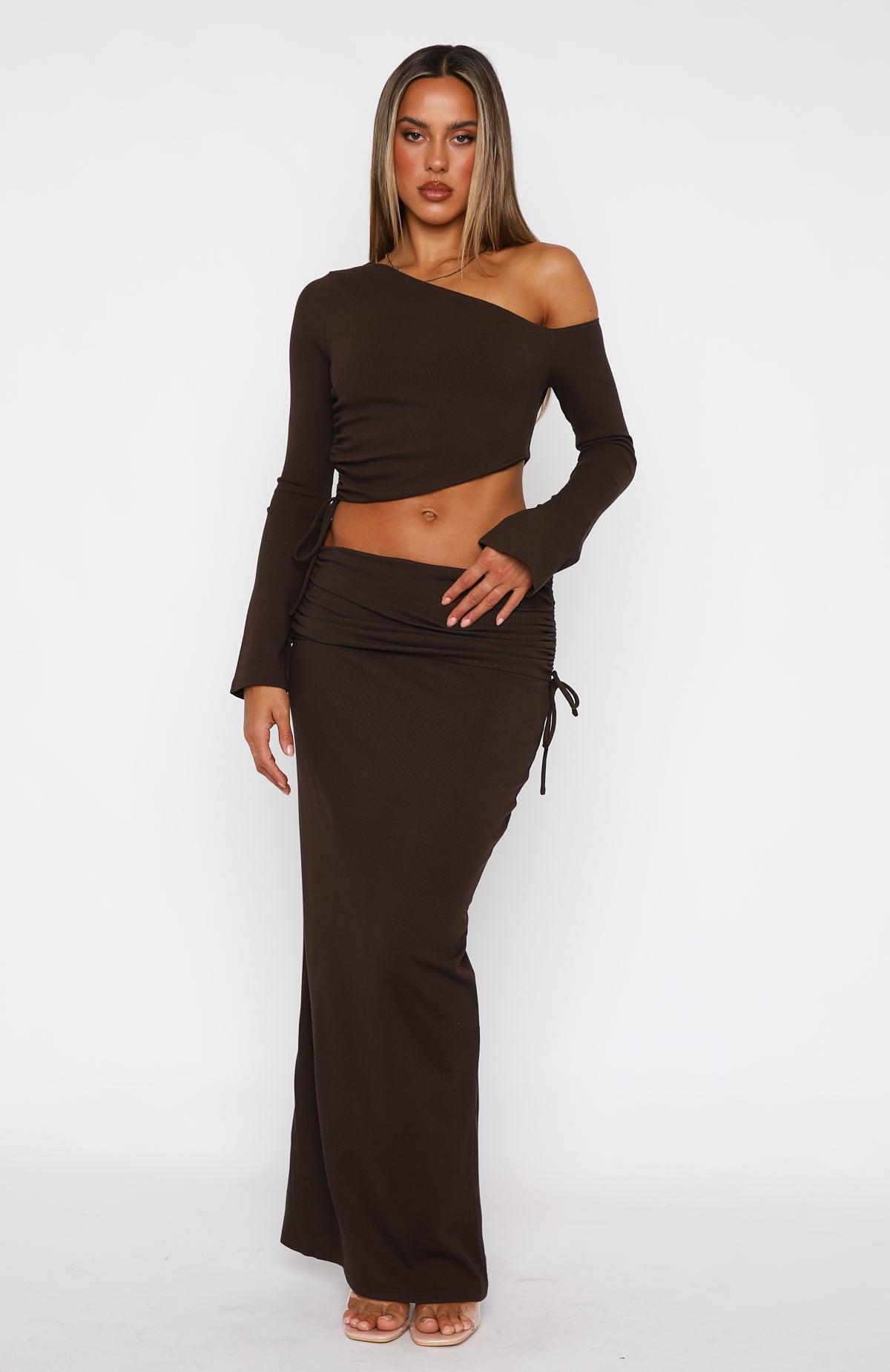 Rising Star Maxi Skirt Chocolate Product Image
