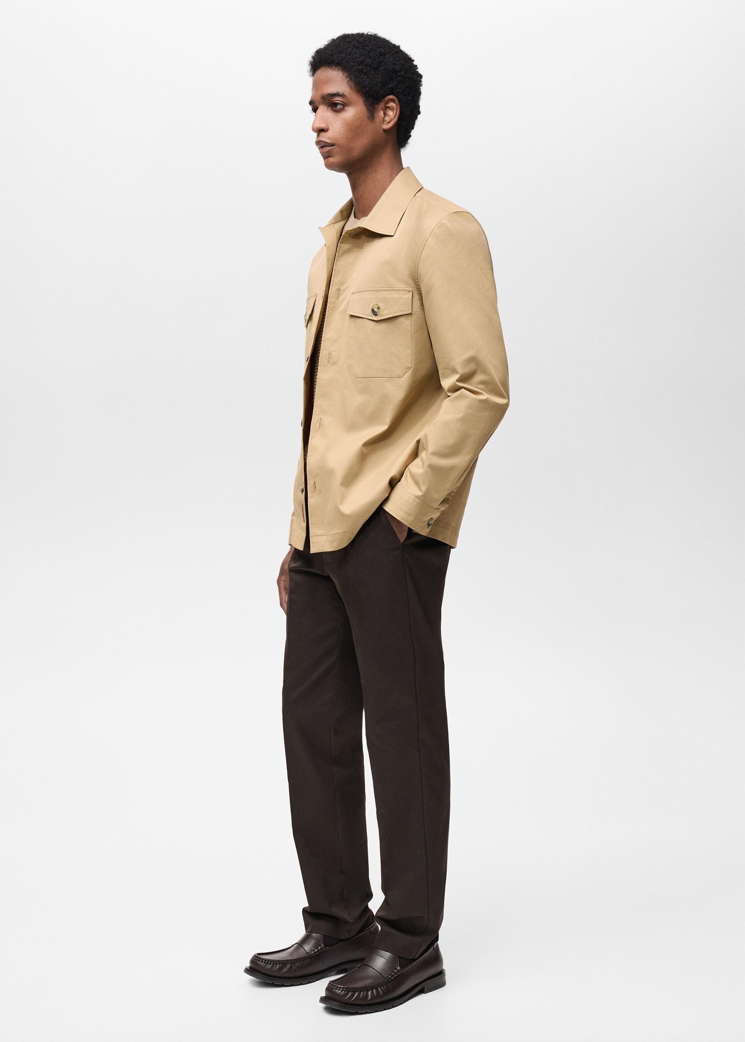 Regular-fit cotton overshirt with pockets - Men | MANGO USA Product Image