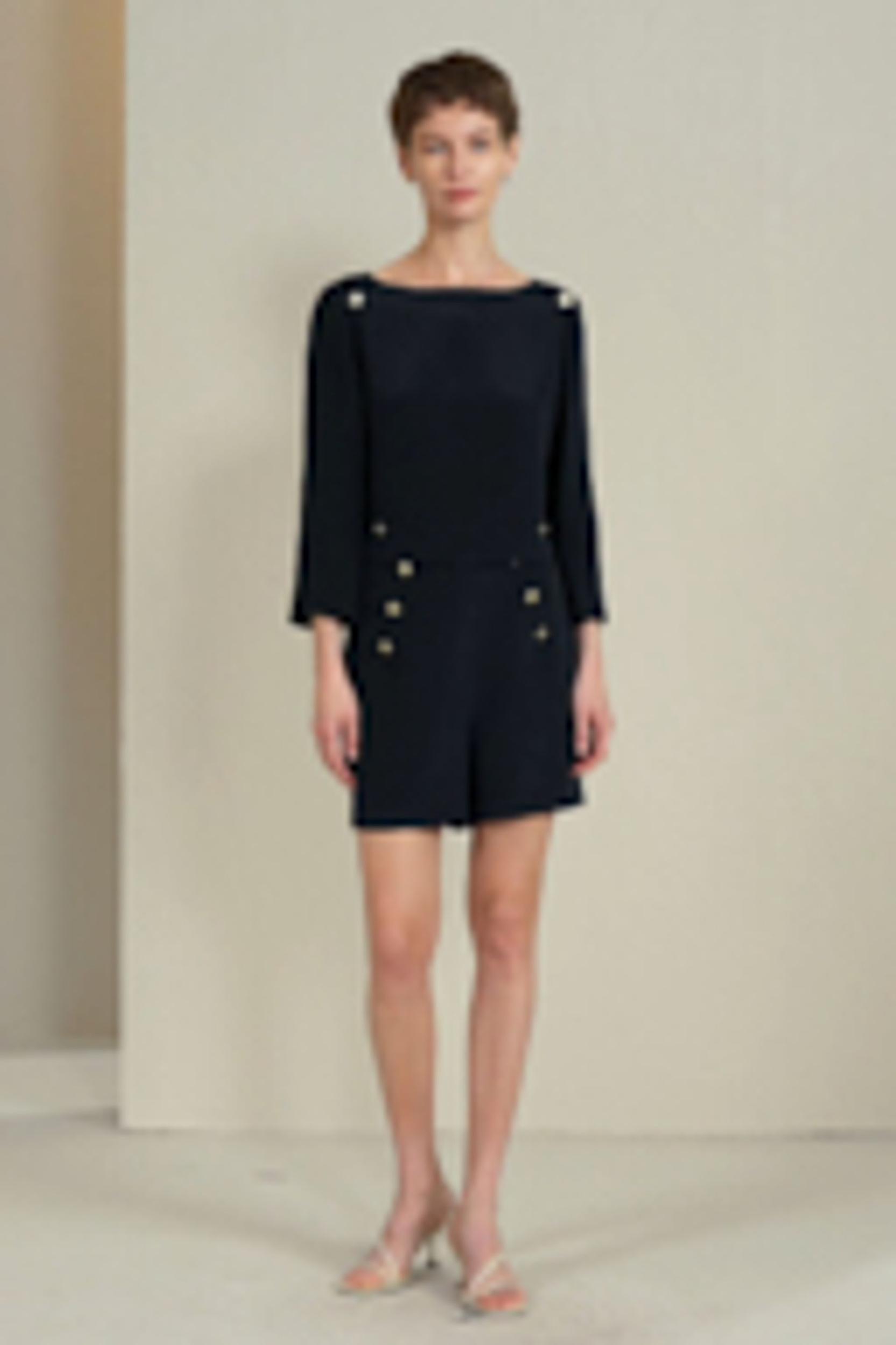 High Waisted Shorts With Button Accents Product Image