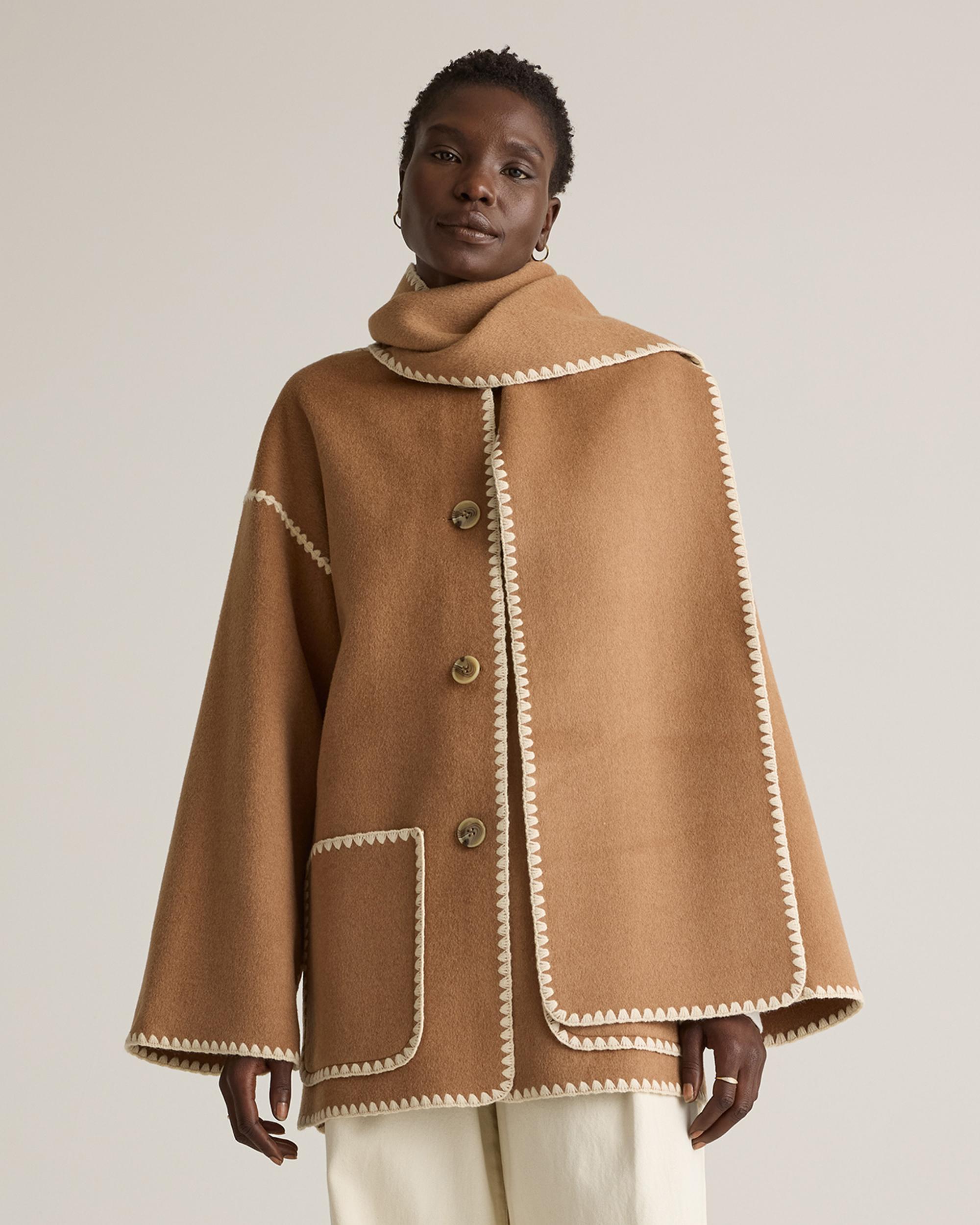 Quince | Women's Double-Faced Merino Wool Scarf Coat Product Image