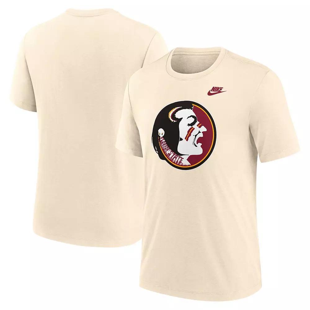 Men's Nike Cream Florida State Seminoles Vault Logo Tri-Blend T-Shirt, Size: Large, Beige Product Image