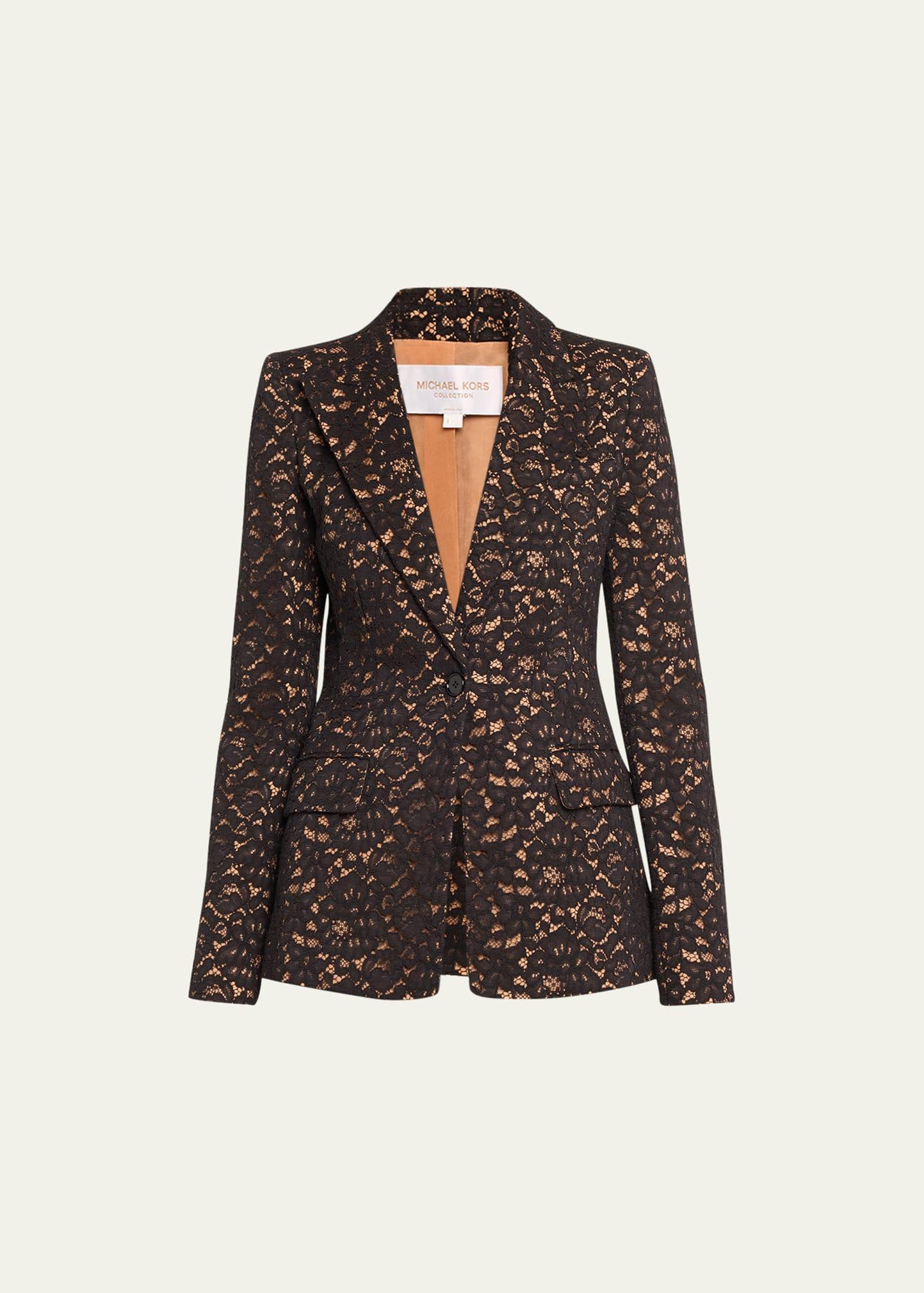Womens Georgina Single-Breasted Lace Blazer Product Image