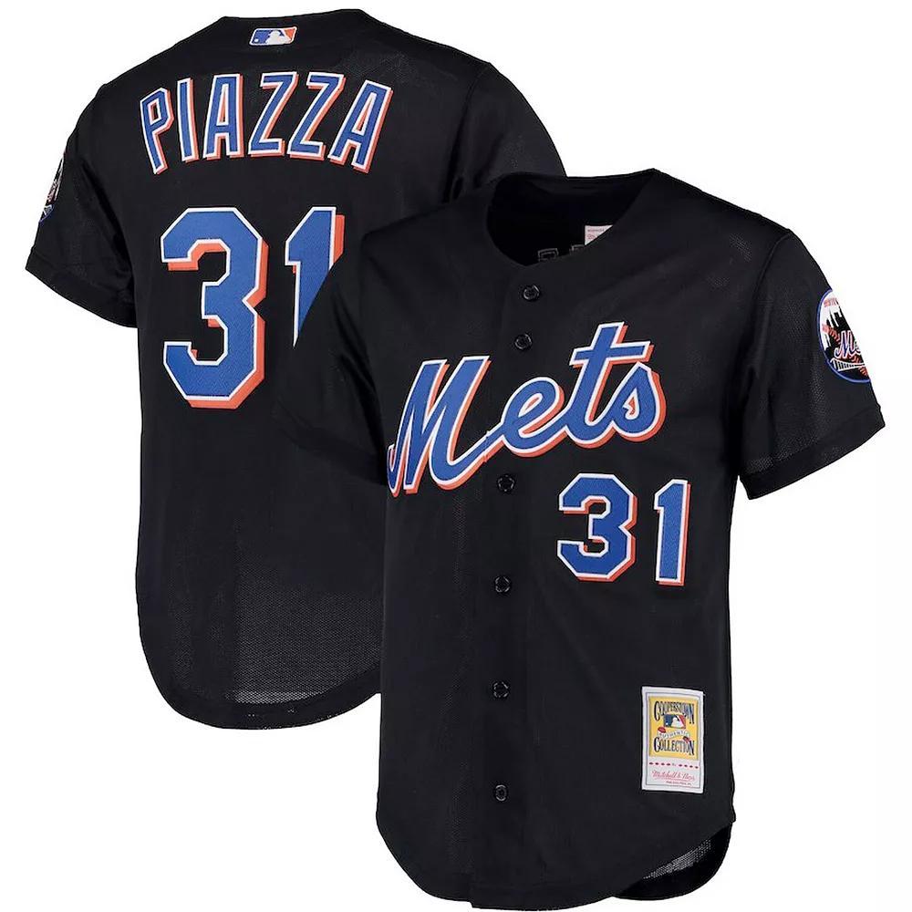 Mens Mitchell & Ness Mike Piazza New York Mets Big & Tall Cooperstown Collection Mesh Button-Up Jersey Product Image