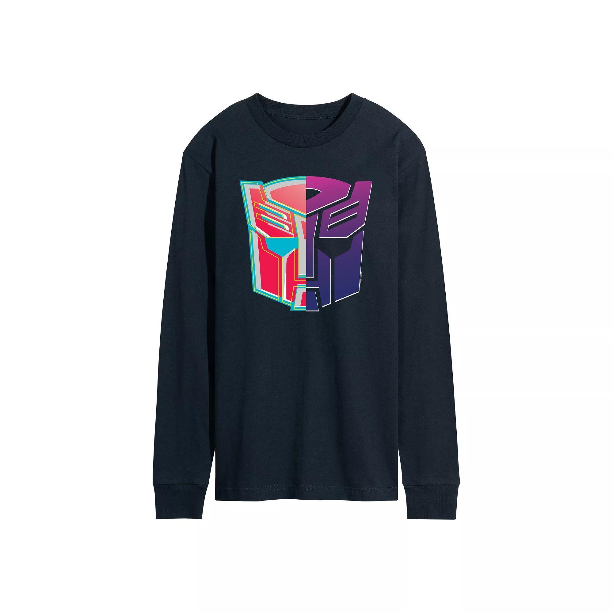 Mens Transformers Decepticons Autobot Logo Long Sleeve Graphic Tee Product Image