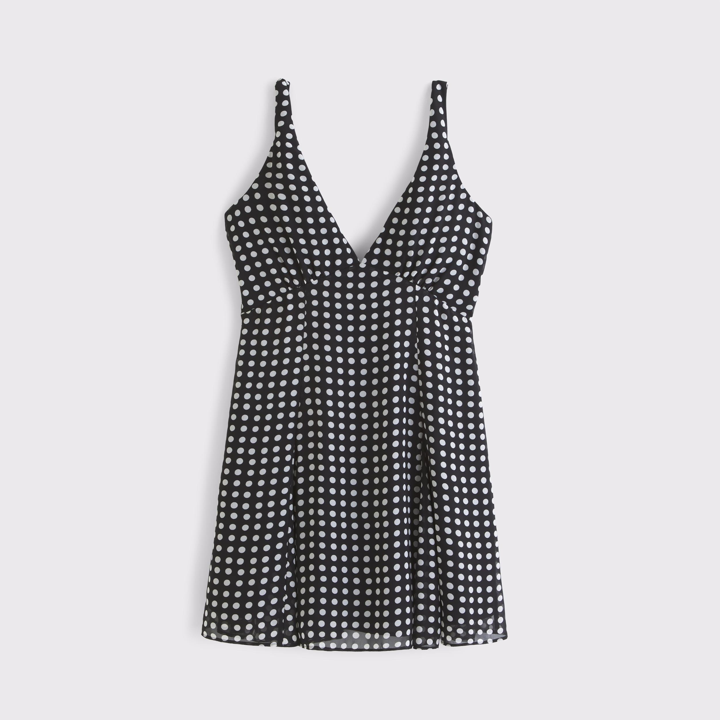 V-Neck Twist Godet Mini Dress Product Image