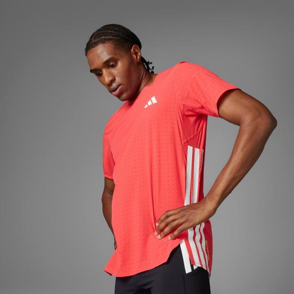 adidas Adizero Running Tee Semi Lucid Red XL Mens Product Image