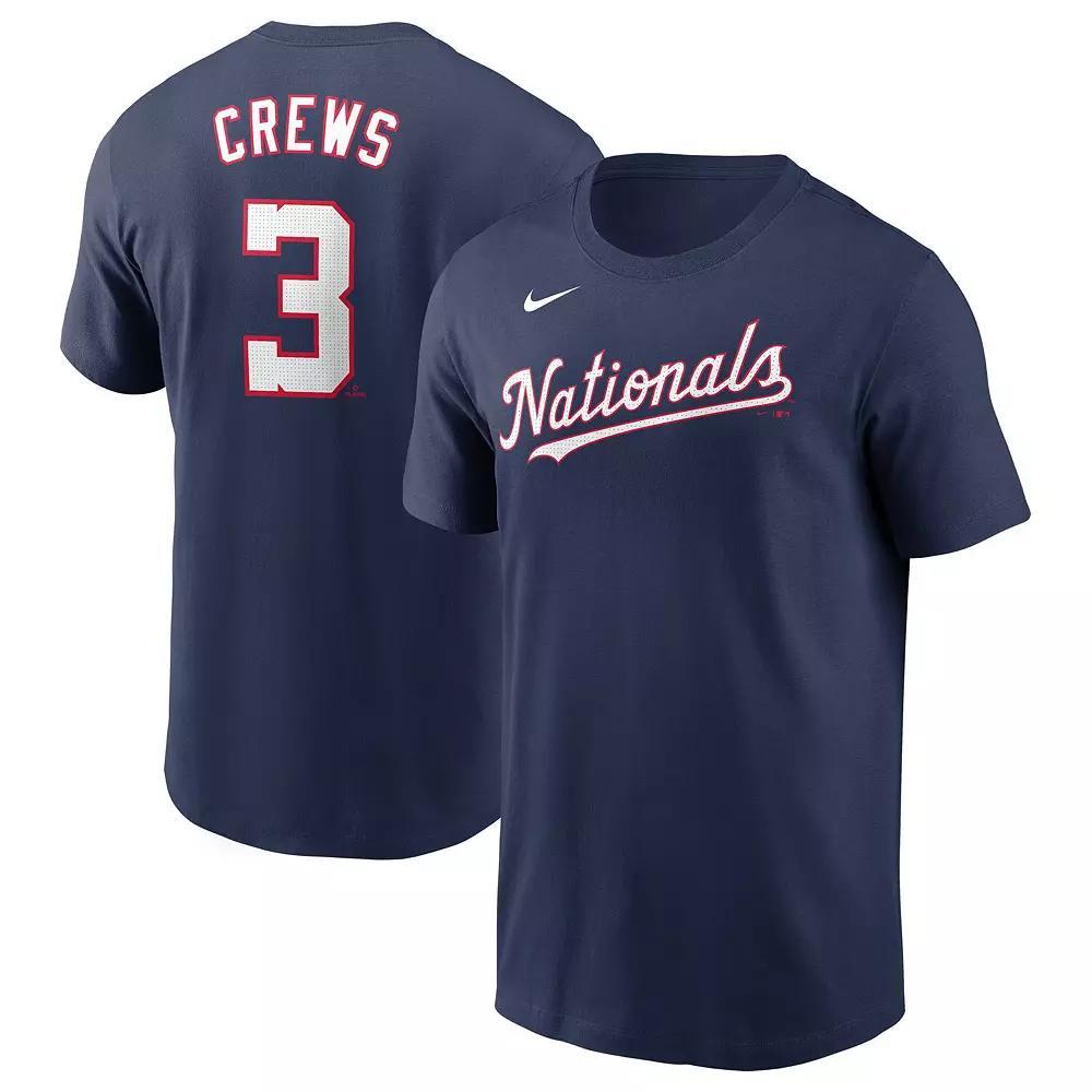 Men's Nike Dylan Crews Navy Washington Nationals Fuse Name & Number T-Shirt, Size: Large, Blue Product Image