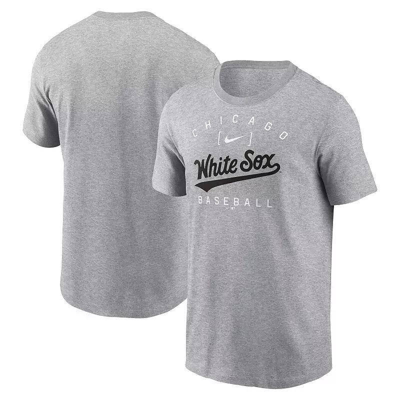 Men's Nike Heather Gray Chicago White Sox Home Team Athletic Arch T-Shirt, Size: Medium, Grey Product Image