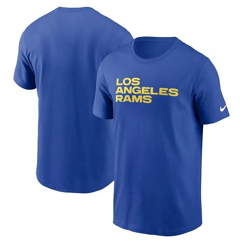 Men's Nike Royal Los Angeles Rams Primetime Wordmark Essential T-Shirt, Size: XL, Blue Product Image