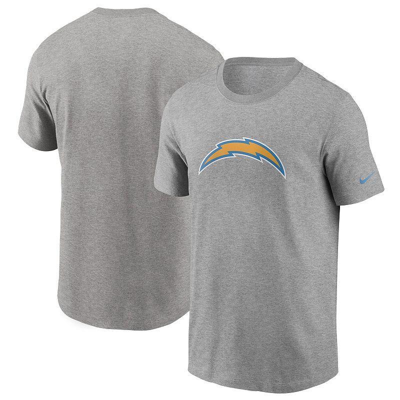 Mens Nike Heathered Gray Los Angeles Chargers Primary Logo T-Shirt Product Image