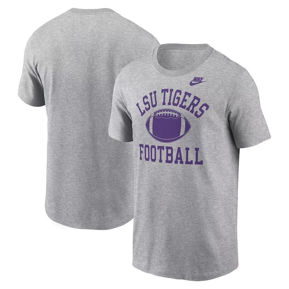 Men's Nike Heather Gray LSU Tigers Legacy Football Icon T-Shirt, Size: Medium, Grey Product Image
