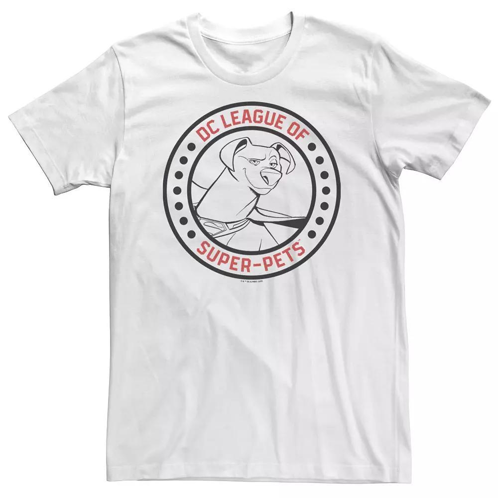 Men's DC Comics Super Pets League Of Super Pets Krypto Badge Tee, Size: 4XL Tall, White Product Image