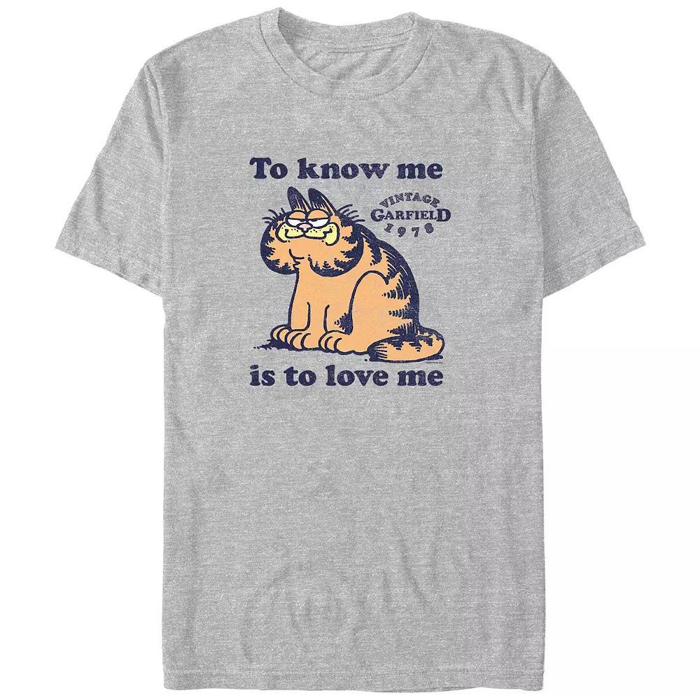 Big & Tall Garfield To Know Me Is To Love Me Graphic Tee, Men's, Size: 4XB, Athletic Grey Product Image