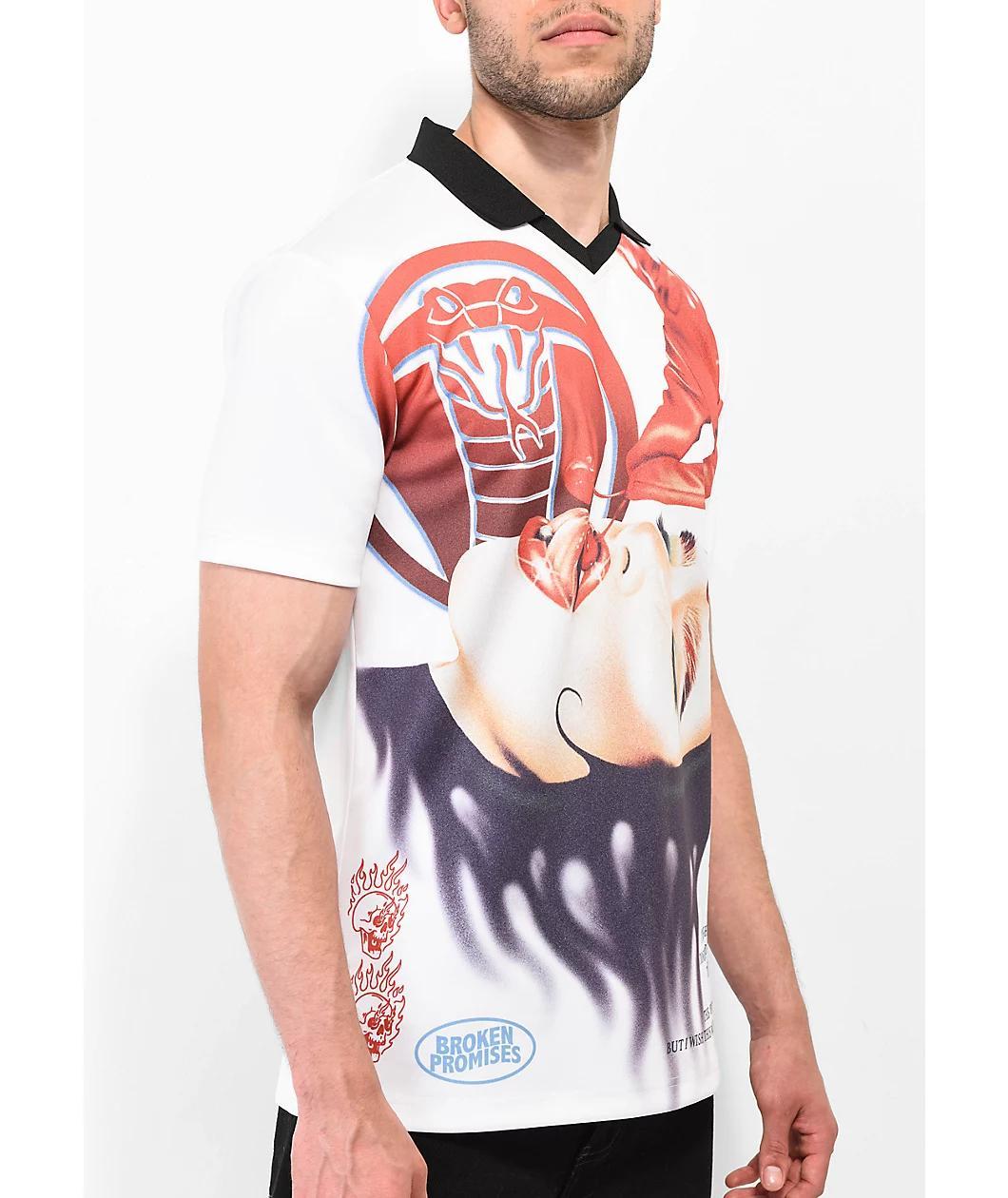 Broken Promises Cherry Bomb White & Black Soccer Jersey Product Image
