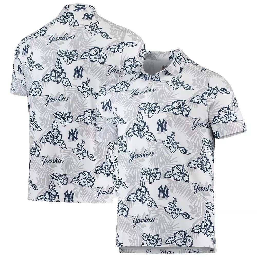 Men's Reyn Spooner White New York Yankees Performance Polo, Size: 2XL Product Image