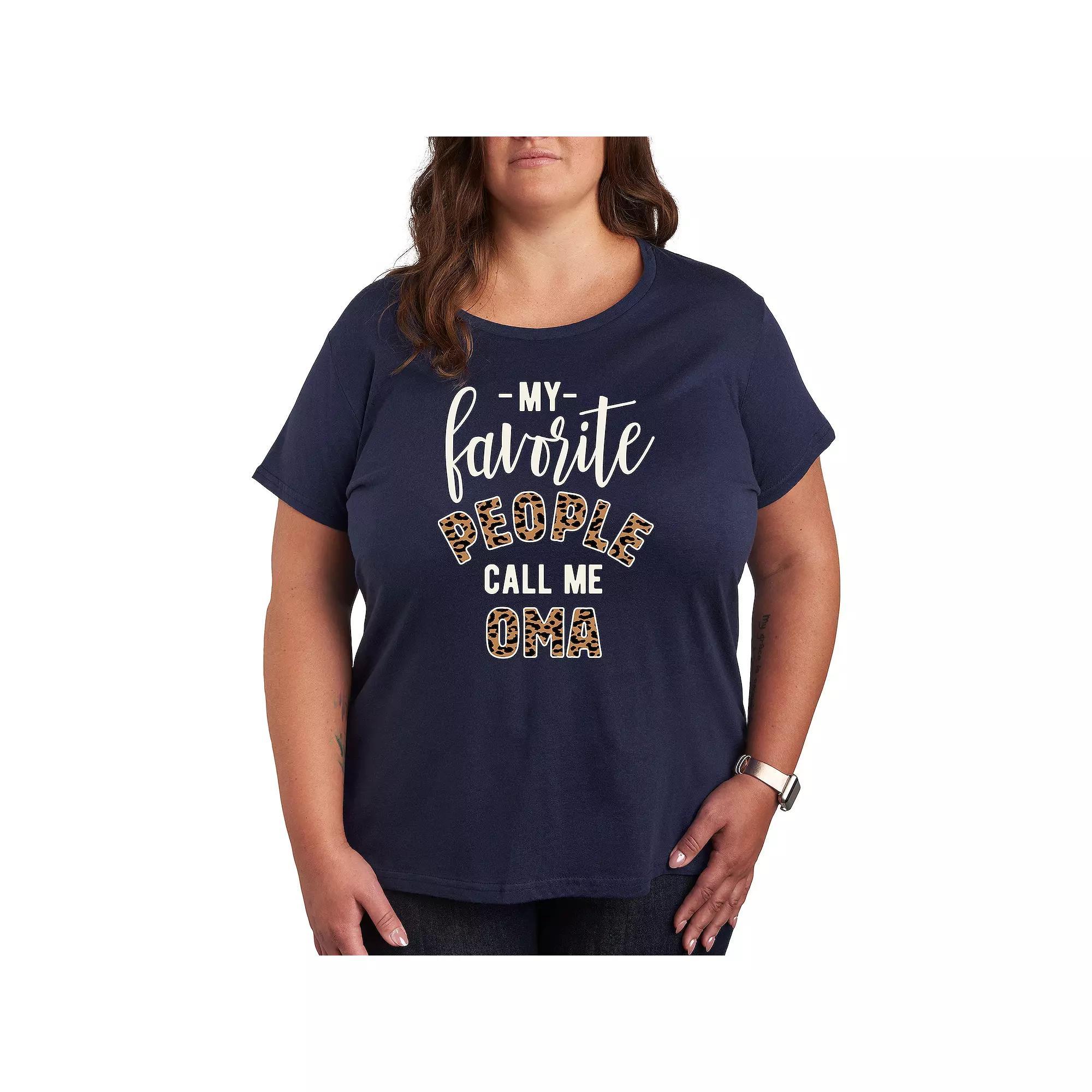 Plus Favorite People Granny Graphic Tee, Womens Blue Product Image