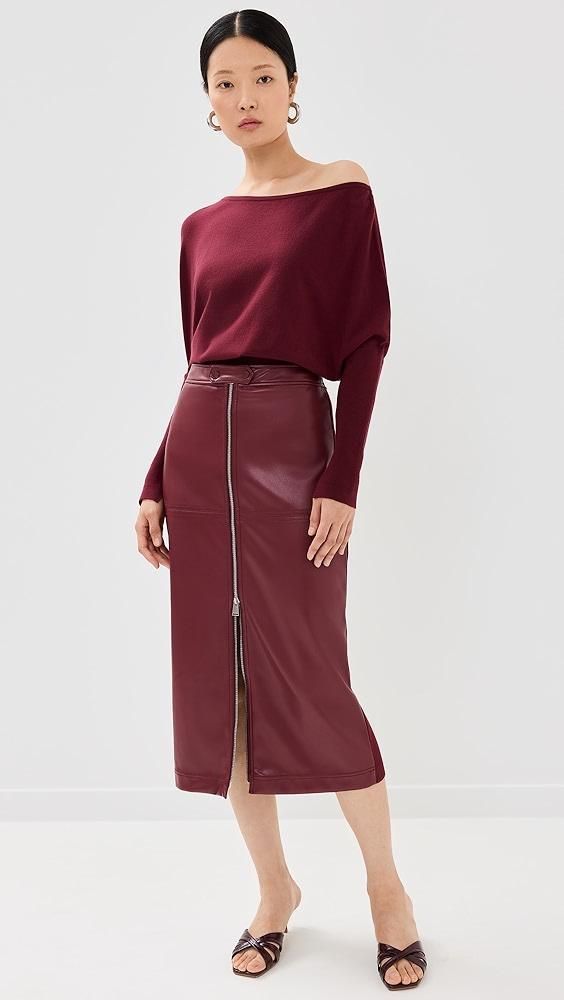 SIMKHAI Lavina Draped Off Shoulder Sweater | Shopbop Product Image
