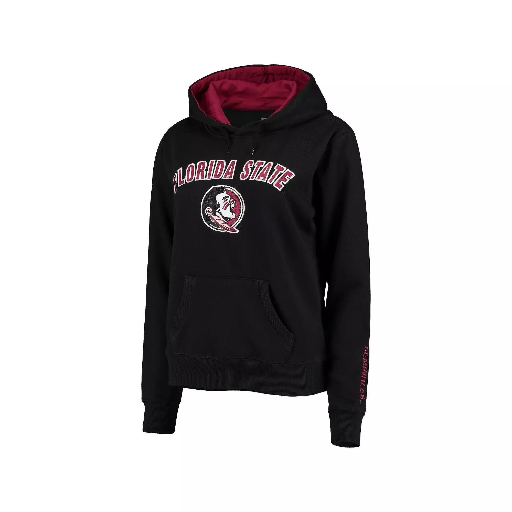 Women's Black Florida State Seminoles Arch & Logo 1 Pullover Hoodie, Size: Medium Product Image