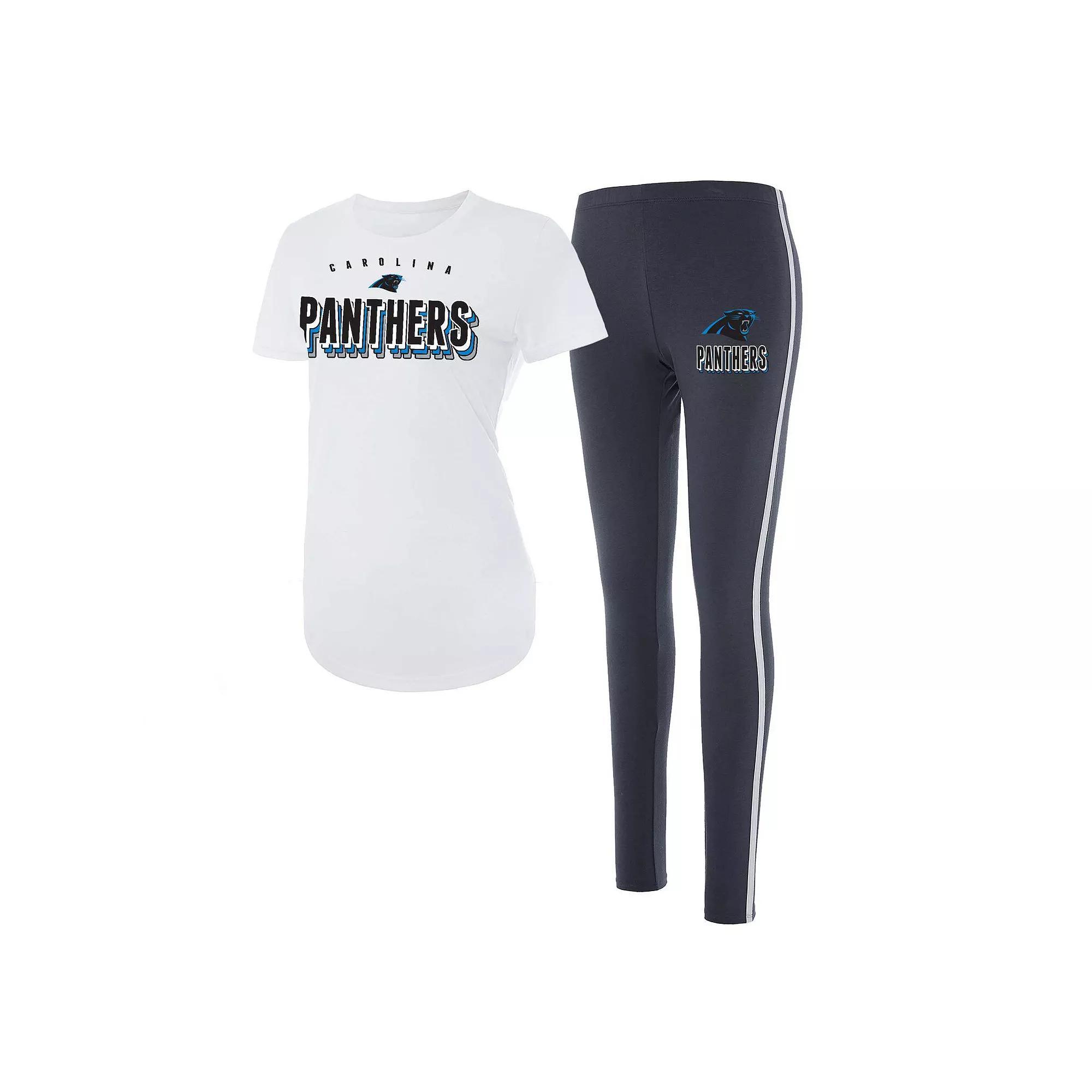 Womens Concepts Sport /Charcoal Carolina Panthers Sonata T-Shirt & Leggings Set Product Image