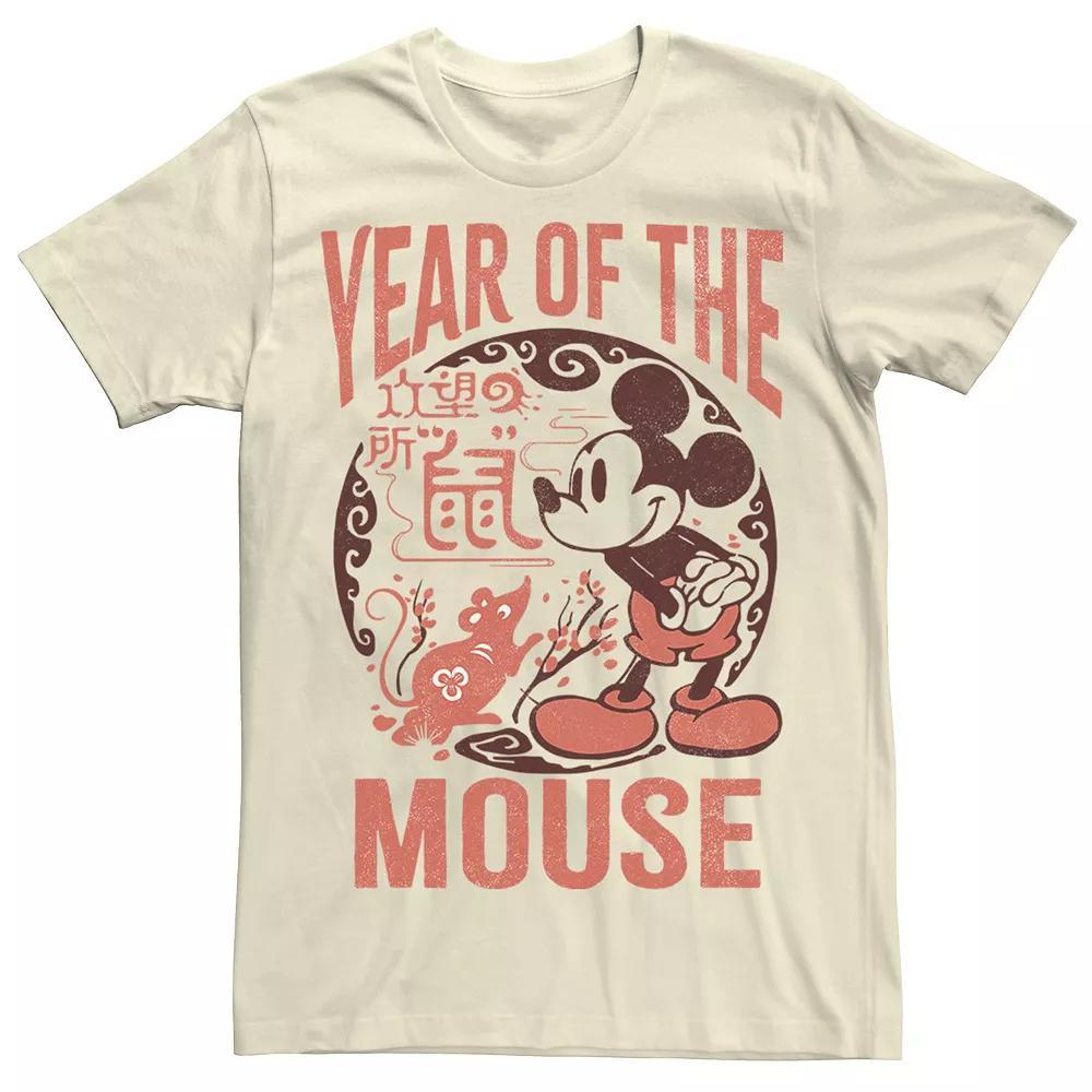Men's Mickey Classic Year Of The Mouse Calender Tee, Size: Medium, Natural Product Image