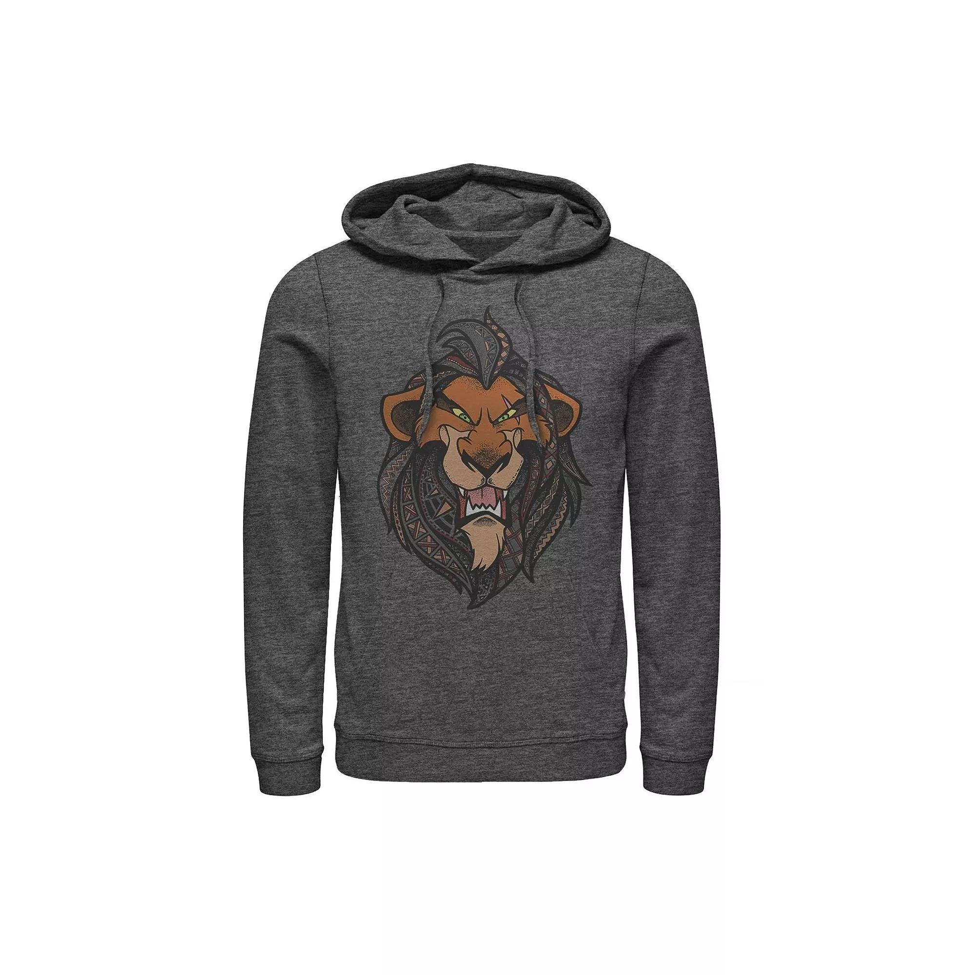Men's Disney's The Lion King Scar Hoodie, Size: XXL, Grey Heather Product Image