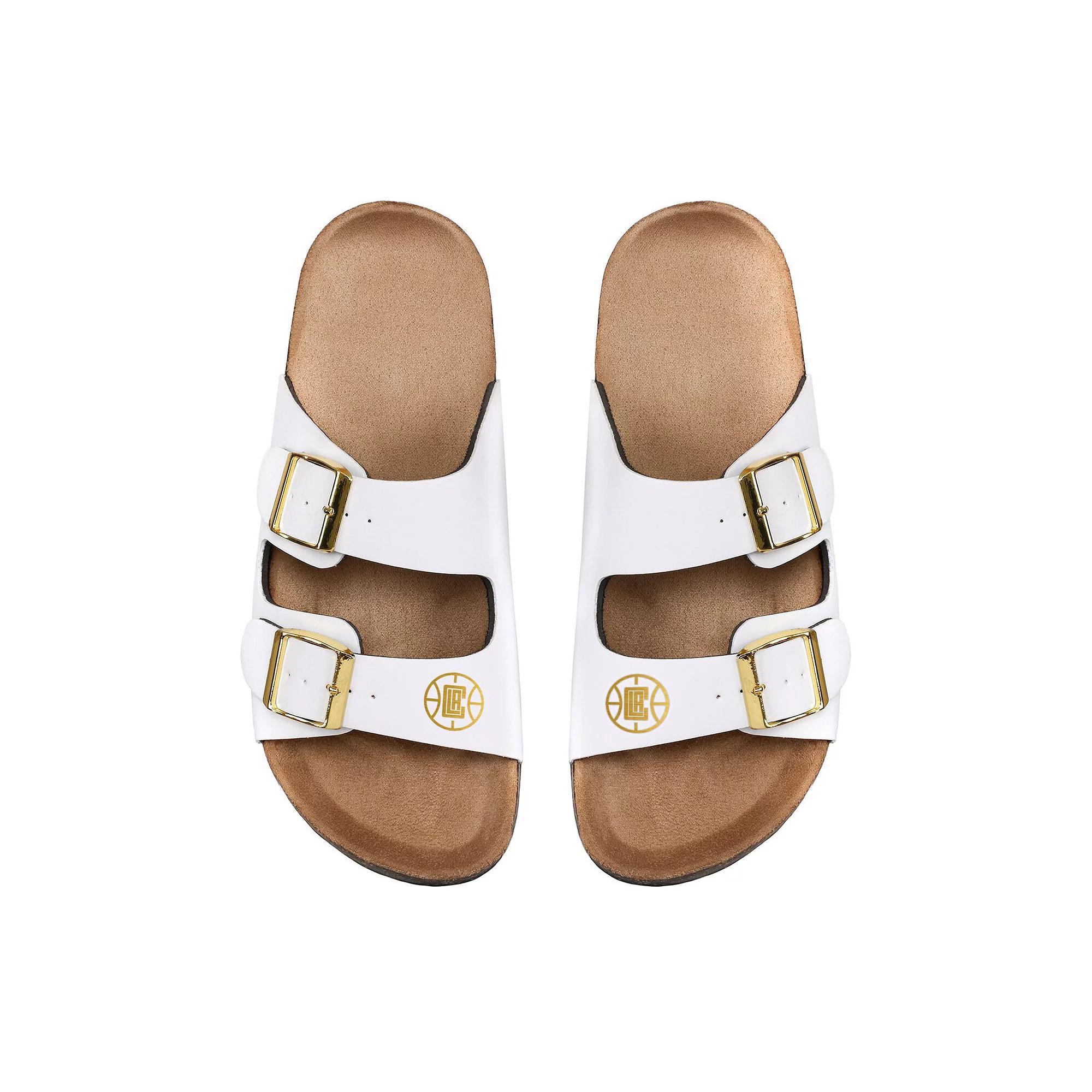Women's FOCO Boston Bruins Double-Buckle Sandals, Size: 5/6, White Product Image