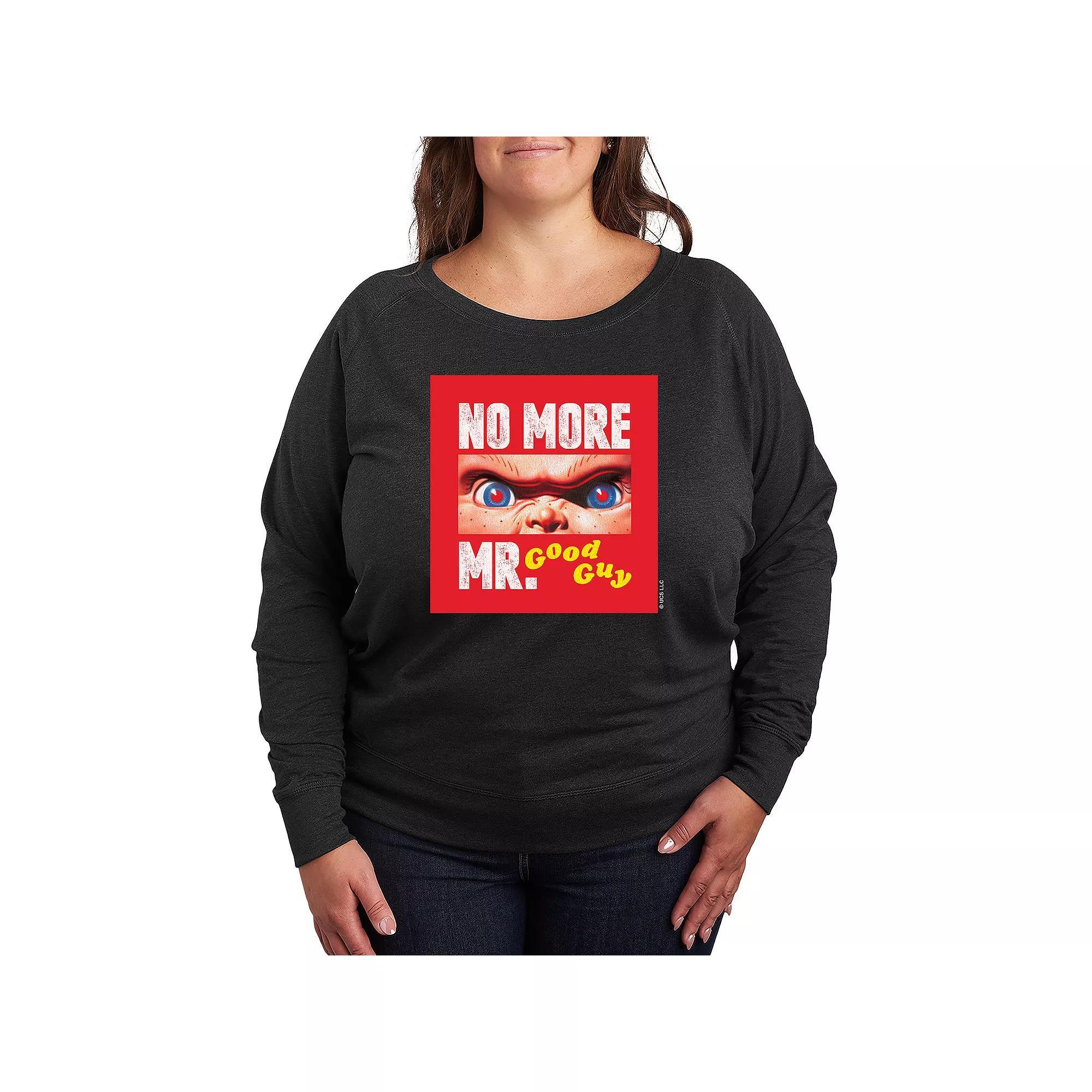 Disneys Lilo & Stitch Plus Size Halloween Ghosts French Terry Long Sleeve Tee, Womens Heather Grey Product Image