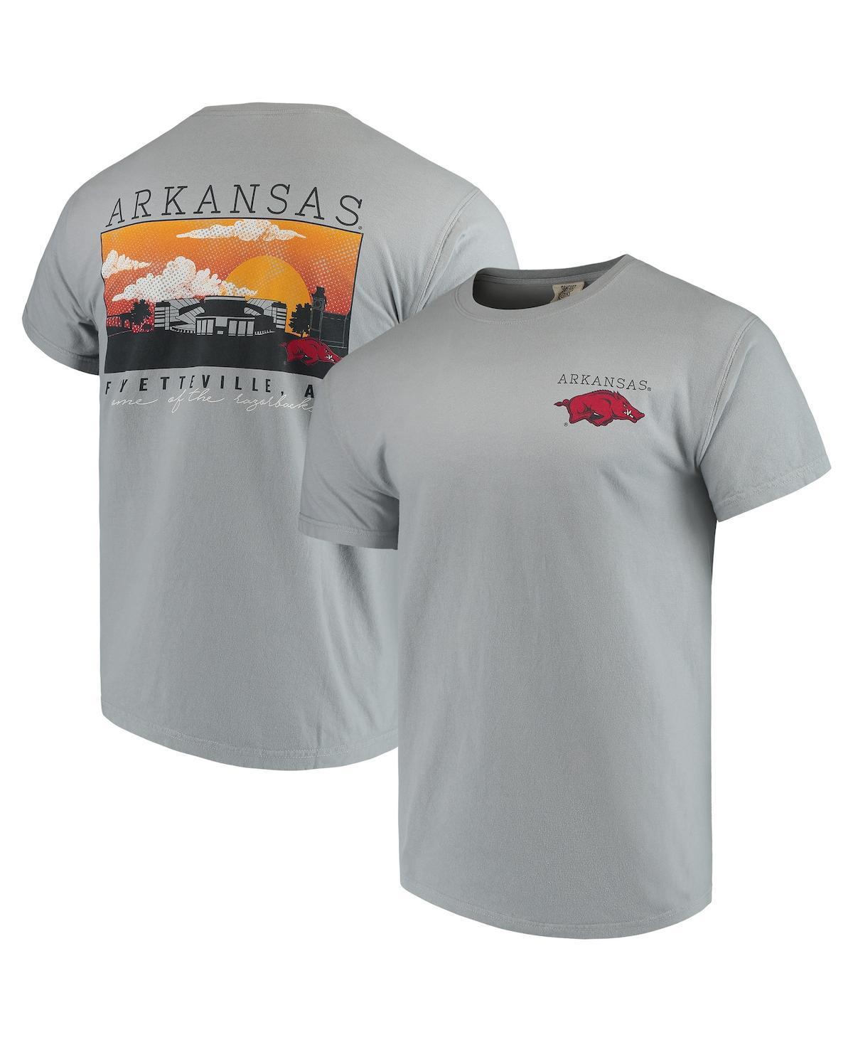 Men's Gray Arkansas Razorbacks Comfort Colors Campus Scenery T-Shirt, Size: 2XL, Grey Product Image