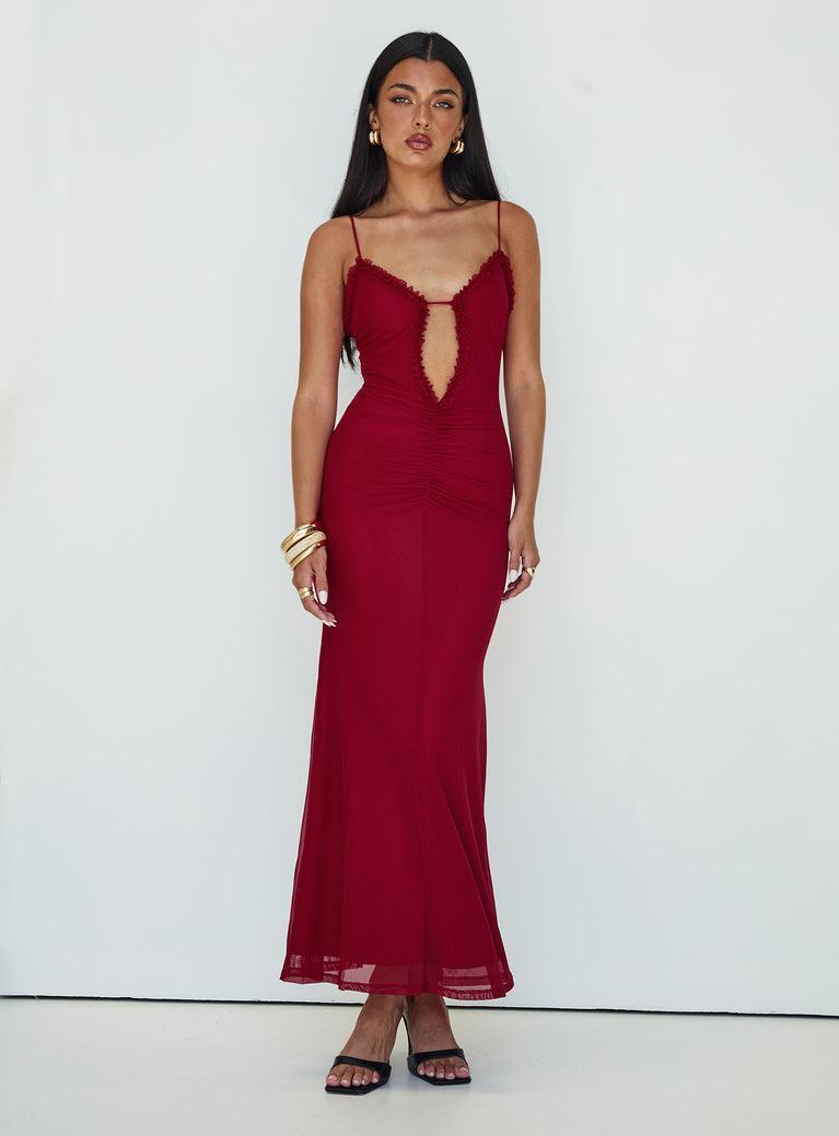 Capisce Maxi Dress Red Petite Product Image