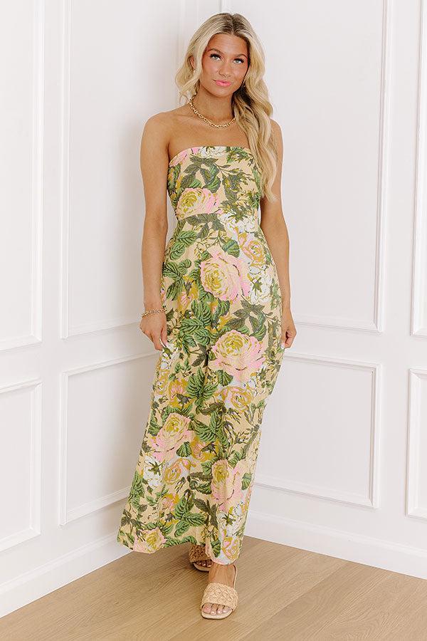 Golden Hour Garden Linen-Blend Midi Dress Product Image