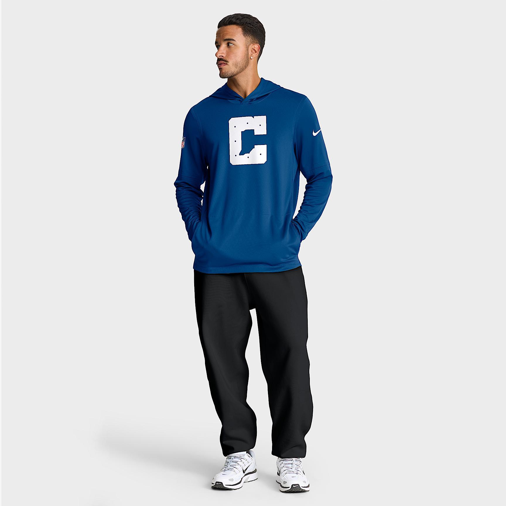 Indianapolis Colts Option Read Men's Nike Dri-FIT NFL Long-Sleeve Hooded Top Product Image